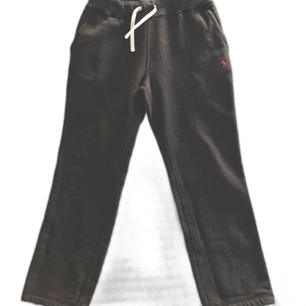 Polo Ralph Lauren Black Sweatpants Mens Small Black Red Pony Drawstring Pockets